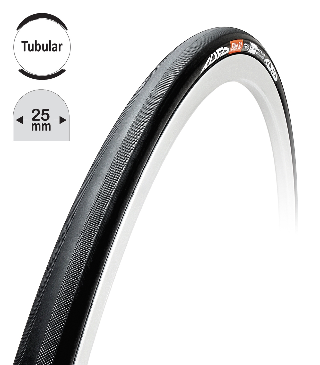 *TUBULAR TUFO ELITE S3 25 CRNA 28"/25mm