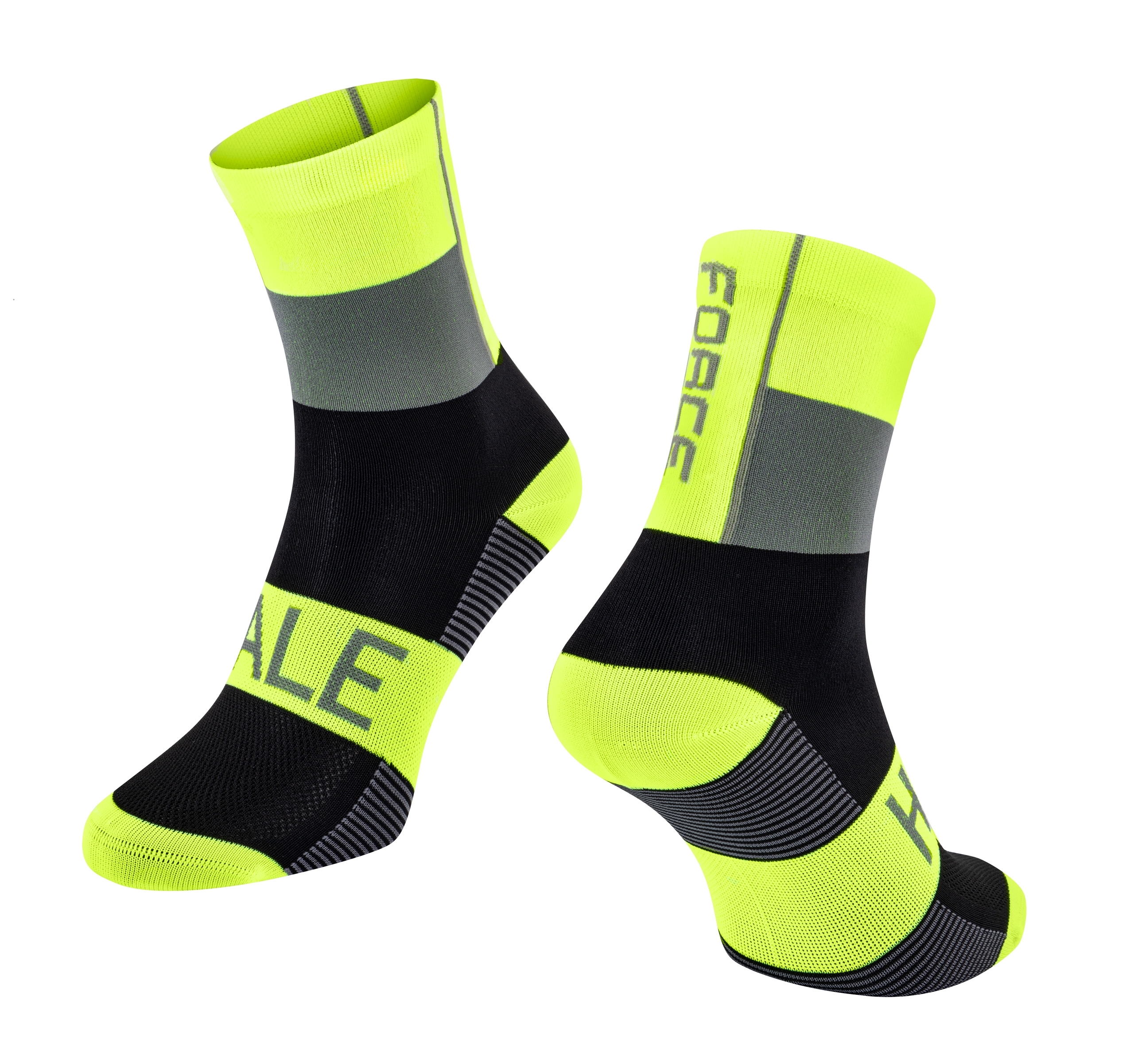 Čarape FORCE HALE, fluo-crno-sive L-XL / 42-47