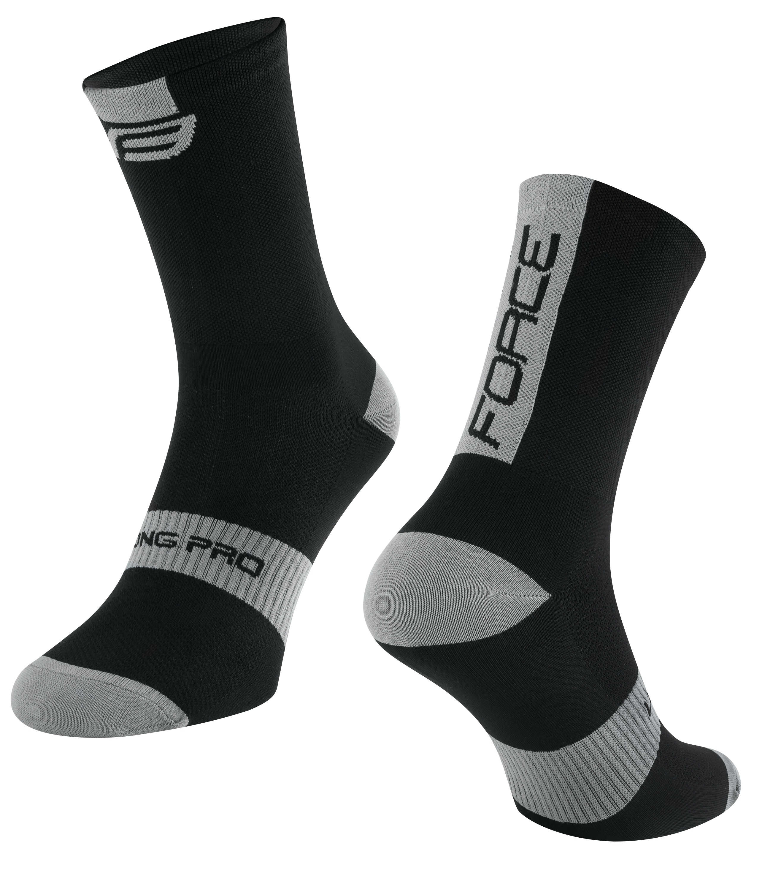 ČARAPE FORCE LONG PRO, crno-sive S-M/36-41