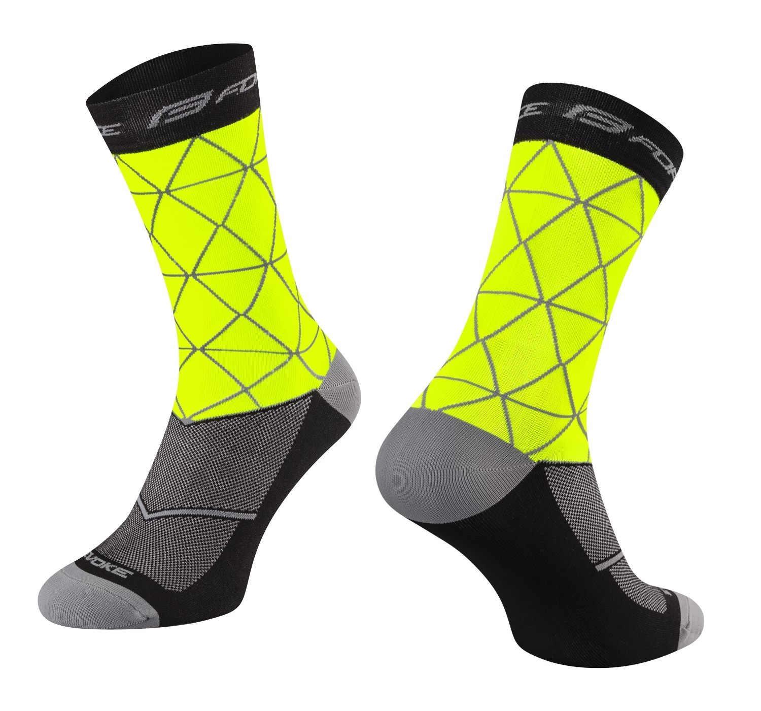 ČARAPE FORCE EVOKE, fluo-crne L-XL/42-46