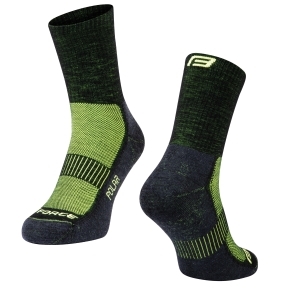 Čarape FORCE POLAR, crne-fluo S-M/36-41(merino)